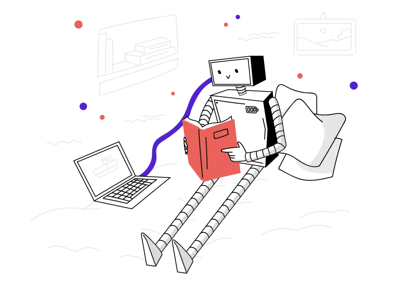 Roboter digitalisiert Buch - Saticon Suchmaschinenoptimierung, SEO, Webdesign, Webentwicklung